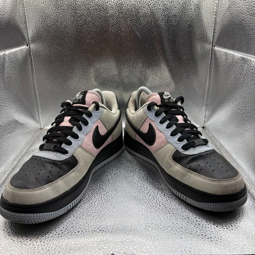 Size 8.5 Nike ID Air Force 1 Low Black Gray White Womens Sneakers DV3907-900